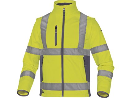 MOONLIGHT2 BUNDA, „SOFTSHELL“ POLYESTER / ELASTAN, TŘÍVRSTVÝ MATERIÁL (Velikost XXL, Barva zářivĕ žlutá-šedá)