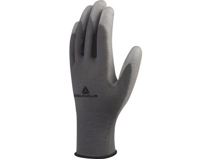 VE702GR RUKAVICE ÚPLETOVÉ POLYAMIDOVÉ - NA DLANÍCH POVLAK PU (Velikost 6, Barva šedá)