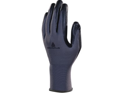 VE722 RUKAVICE ÚPLETOVÉ POLYESTEROVÉ - NA DLANÍCH PĚNOVÝ NITRILOVÝ POVLAK (Velikost 7, Barva šedá-černá)