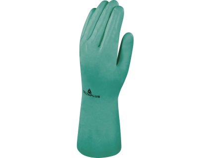 NITREX VE801 RUKAVICE, NITRIL FLOKOVANÝ BAVLNOU - DÉLKA 33CM (Velikost 7, Barva zelená)