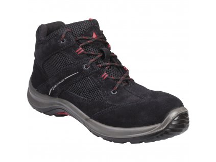 VIRAGE S1P SRC VYSOKÁ OBUV, SEMIŠOVÁ ŠTÍPENKOVÁ KŮŽE / SÍŤOVINA - S1P SRC (Velikost 36, Barva šedá-zelená)