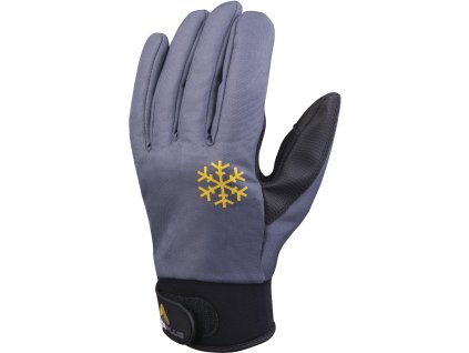 BOROK VV903 RUKAVICE SHŘBETNÍ ČÁSTÍ ZPOLYESTERU SPU POVLAKEM - DLAŇOVÁ ČÁST PU/POLYESTER (Velikost 7, Barva šedá-černá)