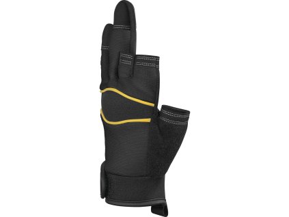 SAFETOUCH VV905 GANT 3 PRSTY VYREZANÉ - RUKAVICE DLAŇ Z UMĚLÉ KŮŽE - HŘBETNÍ ČÁST VPROVEDENÍ POLYESTER / ELASTAN