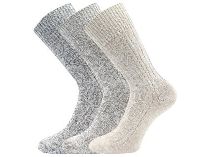 Ponožky silné PRADĚD melírované MIX TMAVÉ (3 páry) (Velikost 35-38 (23-25), Barva mix světlé)