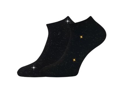 Ponožky dámské bambusové nízké BIRGIT s lurexem ČERNÉ (2 páry) (Velikost 35-38 (23-25), Barva černá)