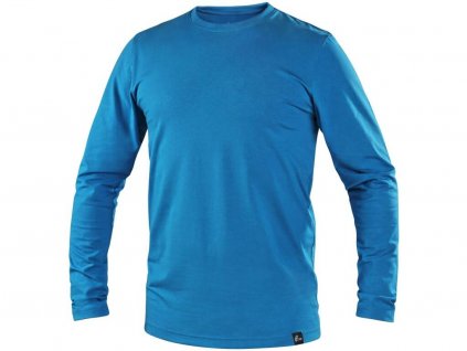 Tričko CXS SIMON, dlouhý rukáv, azurově modré (Velikost S)