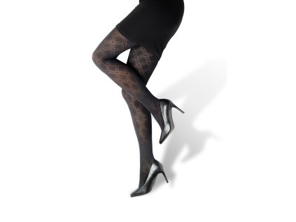 Punčochové kalhoty LAURA vzorované NERO (černé) (Velikost S, Barva nero)
