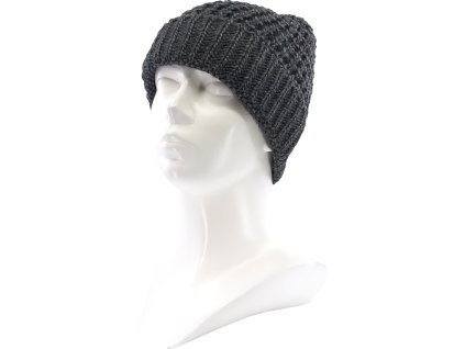 VOXX Čepice pletená ATOSA s ohrnutým lemem ČERNÁ (Velikost uni, Barva černá)