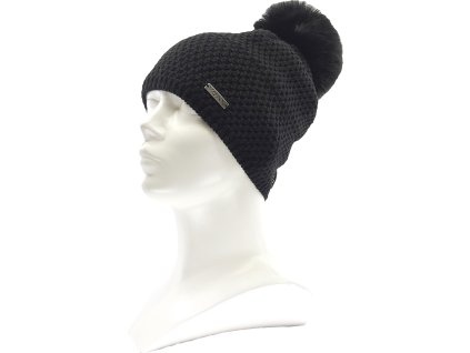 VOXX Čepice dámská pletená GALLOPERA s bambulí BÍLÁ (Velikost uni, Barva bílá)