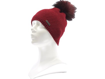 VOXX Čepice dámská pletená GALLOPERA s bambulí BÍLÁ (Velikost uni, Barva bílá)