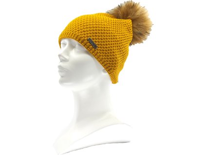 VOXX Čepice dámská pletená GALLOPERA s bambulí BÍLÁ (Velikost uni, Barva bílá)