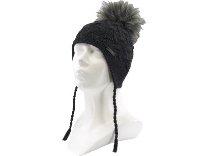 VOXX Čepice dívčí pletená SHUMA s bambulí RŮŽOVÁ (Velikost uni, Barva růžová)