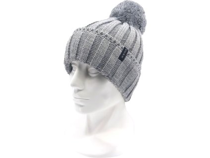 VOXX Čepice chlapecká pletená RENAM s bambulí MODRÁ (Velikost uni, Barva modrá)