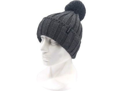 VOXX Čepice chlapecká pletená RENAM s bambulí MODRÁ (Velikost uni, Barva modrá)