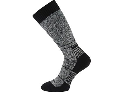 VOXX Ponožky silné s vlnou CARPATIA melírované ČERNÉ (Velikost 35-38 (23-25), Barva černá melé)