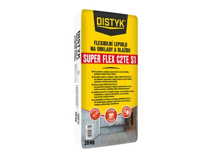 Flexibilní lepidlo na obklady a dlažbu SUPER FLEX C2TE S1 DISTYK Line 20 kg šedá