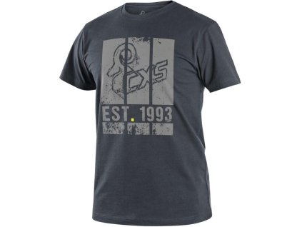 Tričko CXS WILDER, krátký rukáv, potisk CXS logo, tmavě šedá (Velikost S)