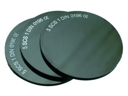 Sklo do svářečských brýlí, průměr 50 mm, tm. č. 5 (Velikost S)