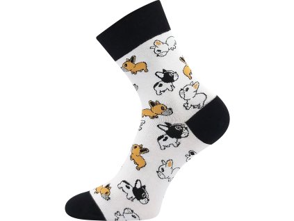 Ponožky společenské vtipné DEVIVE s obrázky SUSHI (3 páry) (Velikost 35-38 (23-25), Barva srdce)