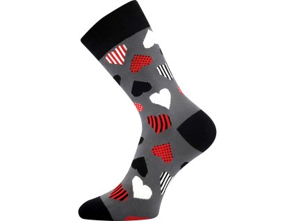 Ponožky společenské vtipné DEVIVE s obrázky SUSHI (3 páry) (Velikost 35-38 (23-25), Barva srdce)