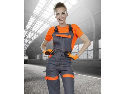 Dámské kalhoty s laclem ARDON®COOL TREND šedo-oranžová (Velikost 36)