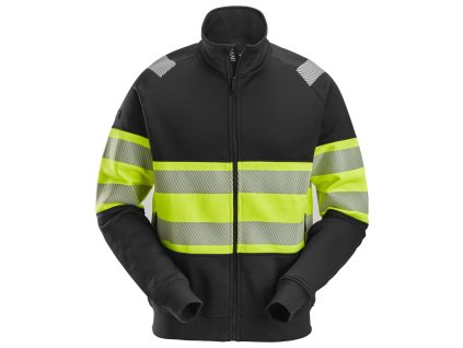 Mikina reflexní se zipem, třída 1 žlutočerná  vel. XS Snickers Workwear (Velikost XXL)