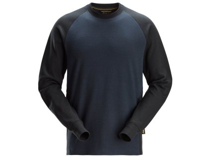 Dvojbarevné tričko s dlouhými rukávy modročerné vel. M Snickers Workwear (Velikost XXL)