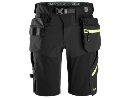 Kraťasy FlexiWork+ Softshell Stretch černé Snickers Workwear (Velikost 46)