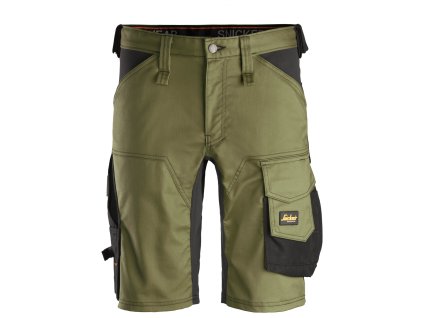 Kraťasy AllroundWork Stretch khaki Snickers Workwear (Velikost 44)