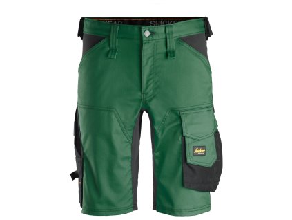 Pracovní kraťasy AllroundWork Stretch zelené Snickers Workwear (Velikost 48)