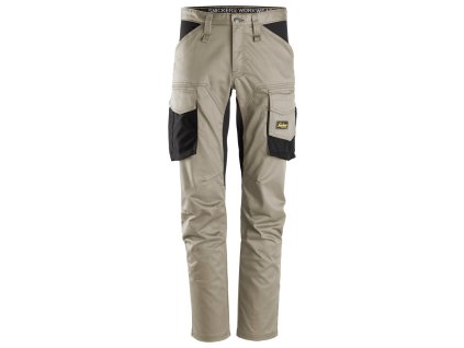Kalhoty AllroundWork Stretch bez kolenních kapes béžové Snickers Workwear (Velikost 54)