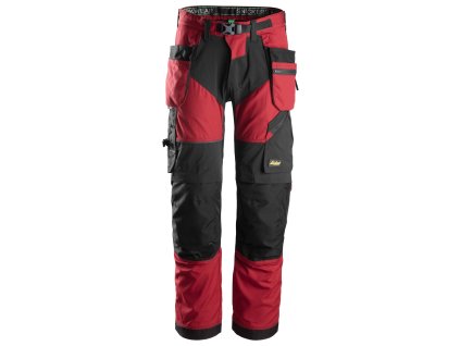 Pracovní kalhoty FlexiWork+ s PK červené Snickers Workwear (Velikost 120)