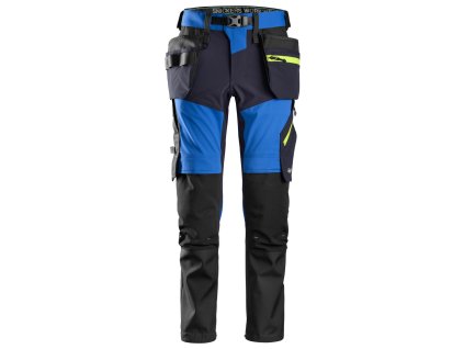 Pracovní kalhoty softshellové FlexiWork+ Stretch s PK modré Snickers Workwear (Velikost 58)