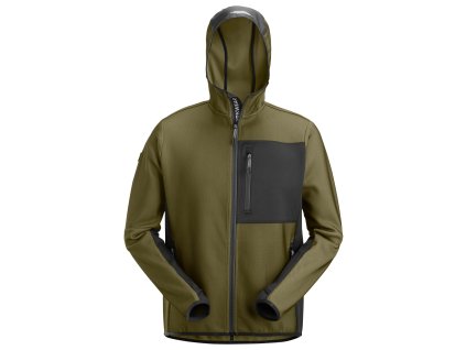 Mikina FlexiWork na zip s kapucí khaki vel. M Snickers Workwear (Velikost XXL)
