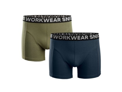 Bavlněné boxerky, khaki/modré dvojbalení Snickers Workwear (Velikost XXL)