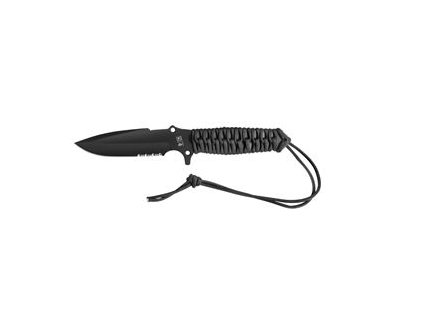 MARAUDEUR SURVIVAL KNIFE PARACORD 550 ®  BLACK / SERRATED BLADE + KYDEX SHEATH (Velikost UNI)