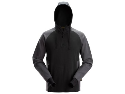 Dvojbarevná mikina s kapucí černošedá vel. S Snickers Workwear (Velikost XXL)