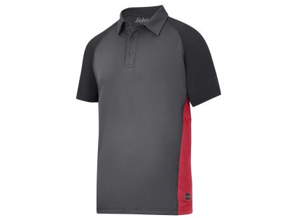 Polokošile AVS Piquet černošedočervená vel. S Snickers Workwear (Velikost S)