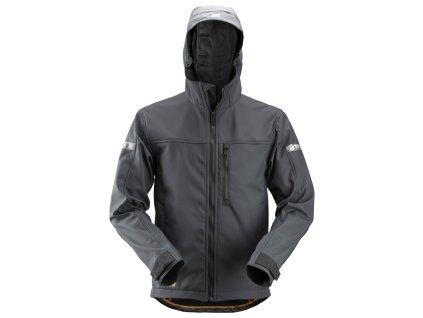 Softshellová bunda AllroundWork s kapucí šedá  vel. S Snickers Workwear (Velikost XXL)
