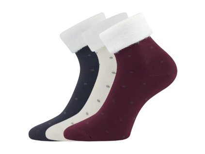 Ponožky dámské celofroté HERMIONA s puntíčky MIX (3 páry) (Velikost 39-42 (26-28), Barva mix)