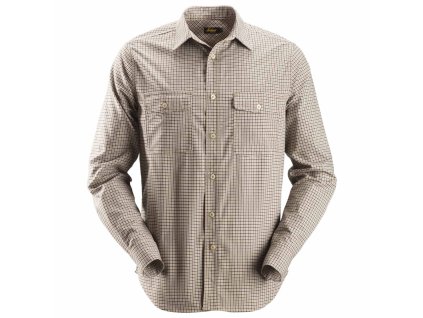 Košile kostkovaná AllroundWork béžová vel. XS Snickers Workwear (Velikost XS)