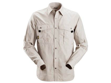 Košile Rip-Stop s dlouhým rukávem šedá vel. S Snickers Workwear (Velikost S)