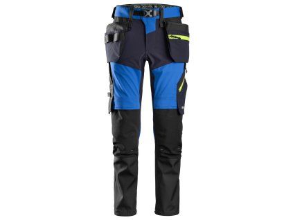 Pracovní kalhoty softshellové FlexiWork+ Stretch s PK modré Snickers Workwear (Velikost 58)