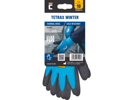 TETRAX WINTER rukavice blistr (Velikost 8, Barva modrá/černá)