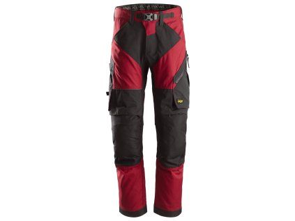Pracovní kalhoty FlexiWork+ červené Snickers Workwear (Velikost 48)
