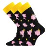 Ponožky společenské vtipné TWIDOR s obrázky KOČEK (3 páry) (Velikost 39-42 (26-28), Barva pelikáni)