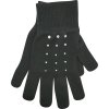 VOXX Rukavice dámské pletené LEAF s kamínky Swarovski ČERNÉ (Velikost uni, Barva černá)