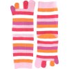 Ponožky prstové bavlněné PRSTAN 10 pruhované RAINBOW (Velikost 36-41 (23,5-27), Barva apricot)