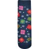 Ponožky dámské silné EMILY s obrázky SNĚHULÁKŮ (Velikost 35-38 (23-25), Barva modrá)