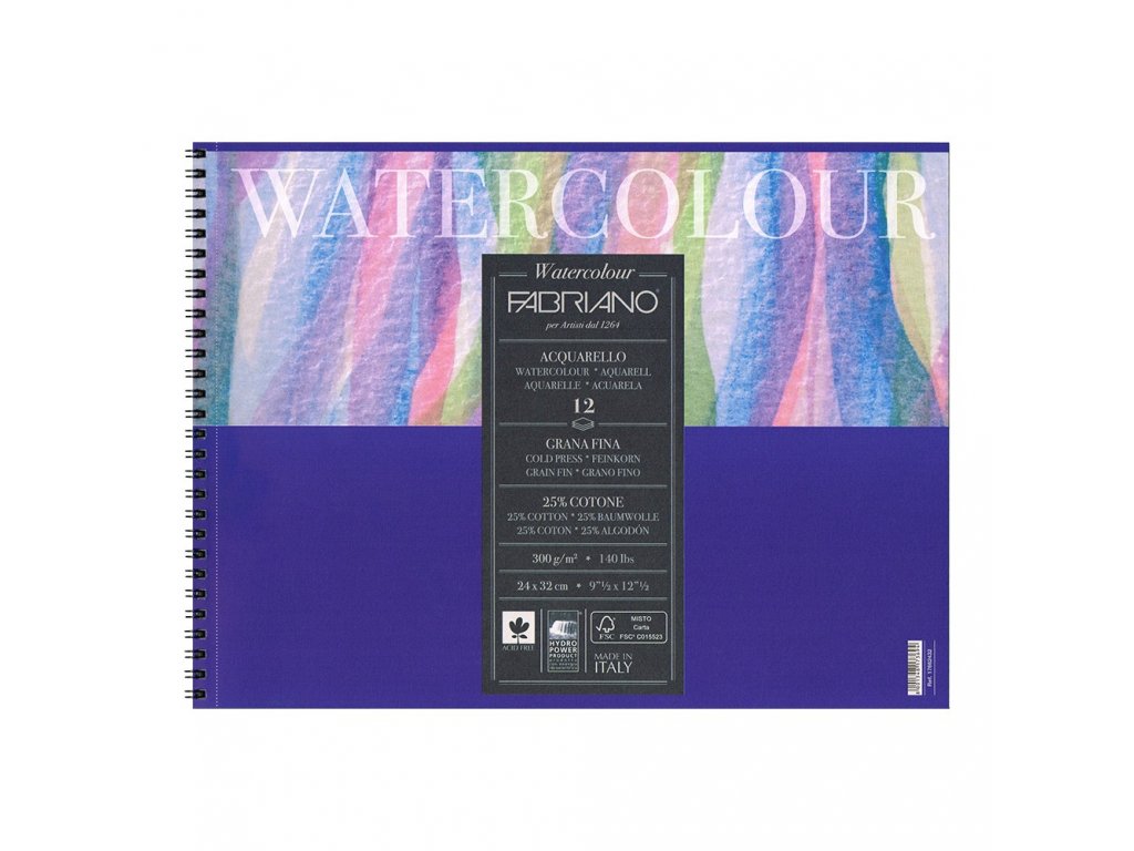 Fabriano Watercolour A5 300g cold pressed, blok pro akvarel